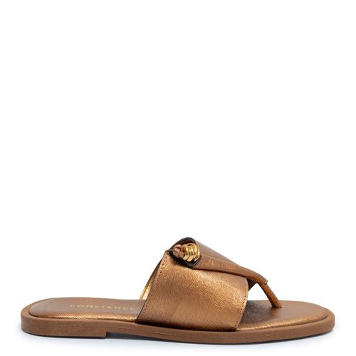 Rasteira Bronze Texturizada Enfeite