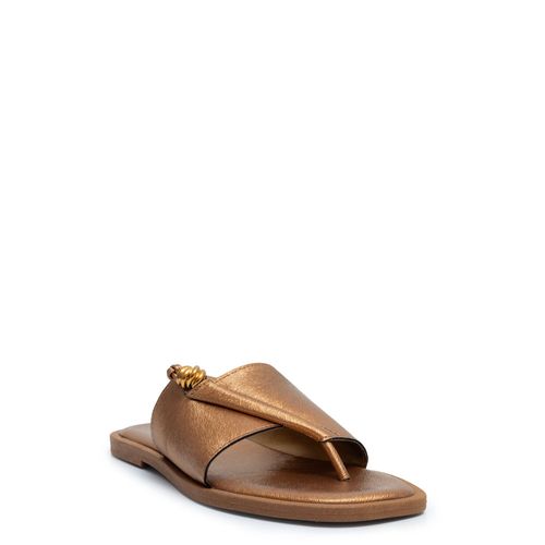 Rasteira Bronze Texturizada Enfeite