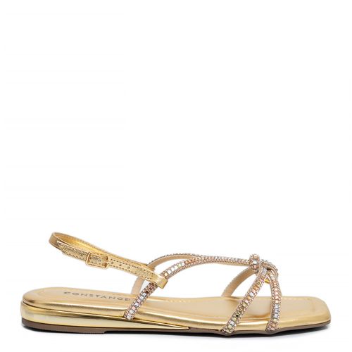 Rasteira Dourada Strass