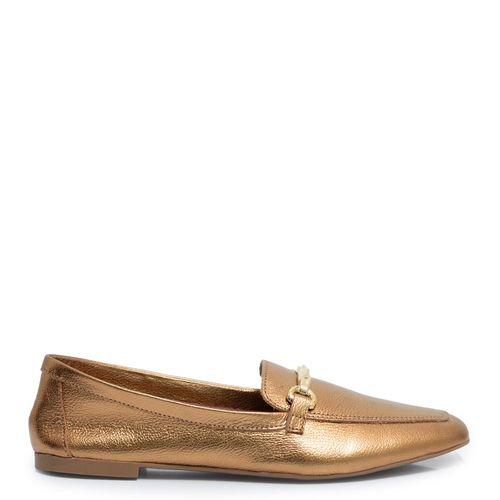 Mocassim Bronze Couro Bridão
