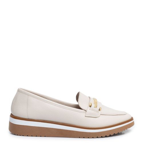 Mocassim Off White Couro Bridão