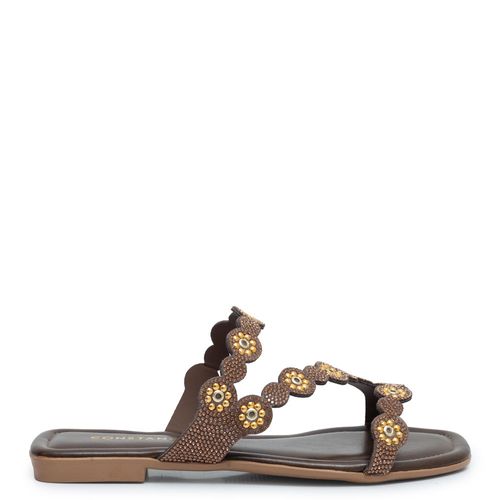 Rasteira Café Hotfix e Strass