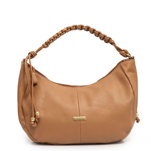 Bolsa Couro Trançado Ombro  Caramelo