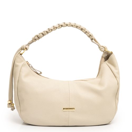 Bolsa Couro Trançado Ombro  Off White