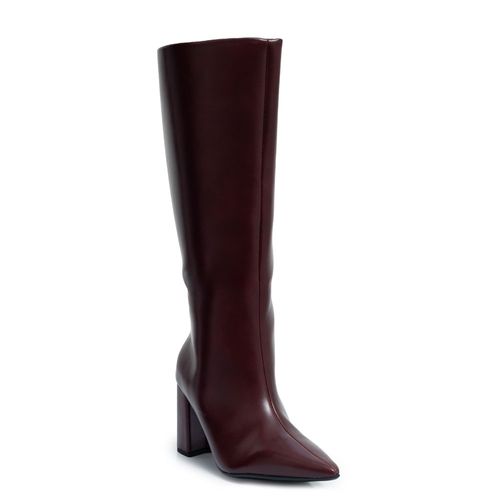Bota Bordô Cano Longo Salto Bloco