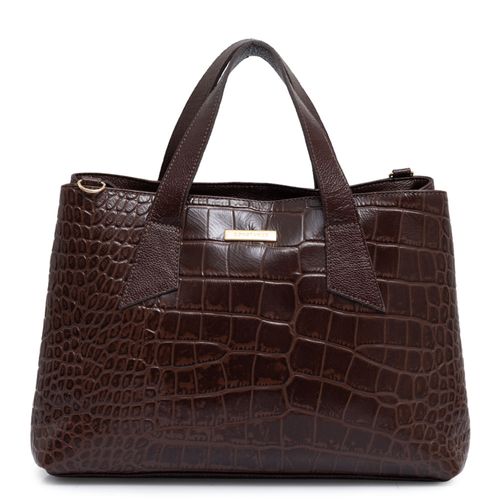 Bolsa Tote Couro Texturizado Café