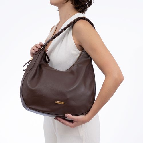 Bolsa Hobo Alça Artesanal Café