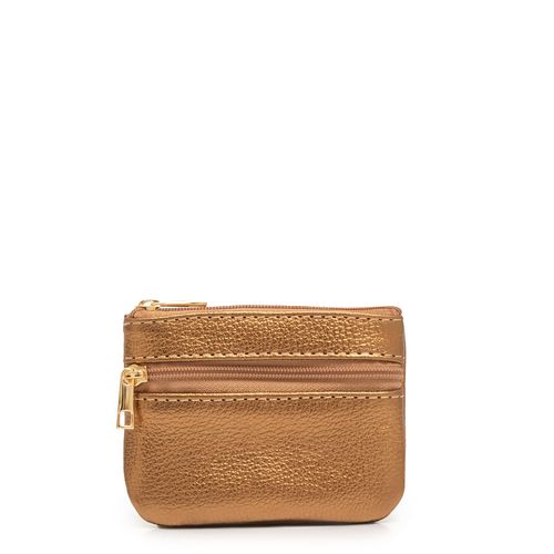 Porta Moedas Couro Bronze