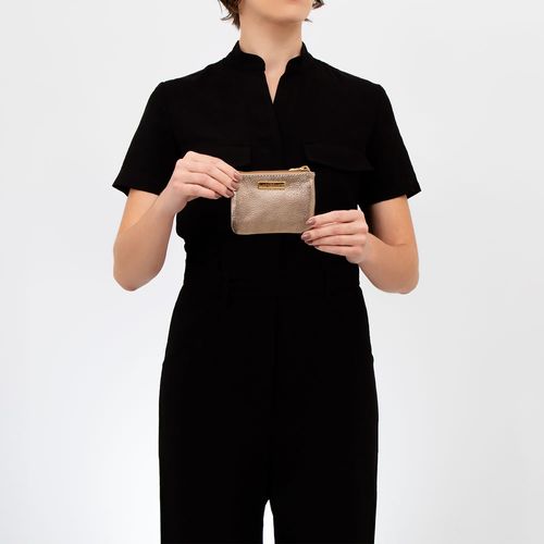 Porta Moedas Couro Prata Velho