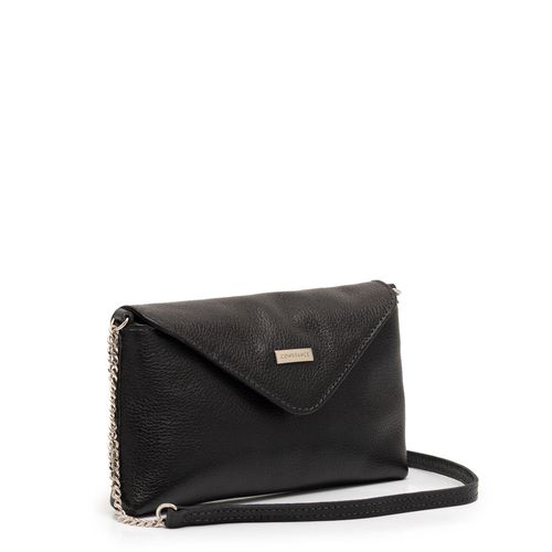 Bolsa Couro Pequena Corrente Preta