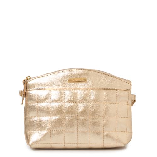 Bolsa Crossbody Couro Ouro Pespontada