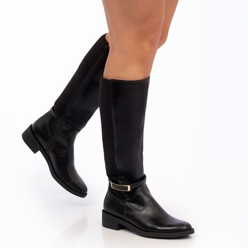 Bota Montaria Preta Enfeite Passador