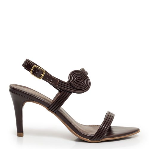 Sandália Café Bico Folha