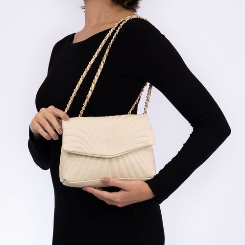 Bolsa Tiracolo Couro Off White