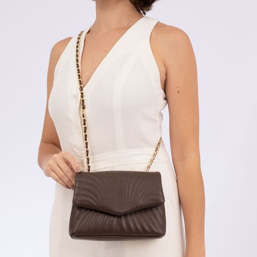Bolsa Tiracolo Couro Café