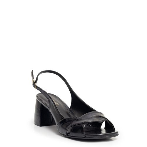 Sandália Preta Transpassada