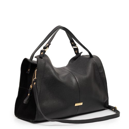 Bolsa Couro Camurça Preta