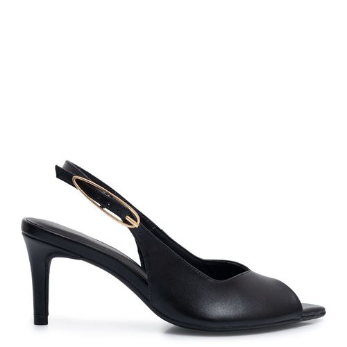 Sandália Preta Peep Toe