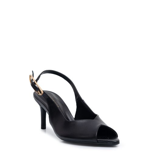 Sandália Preta Peep Toe