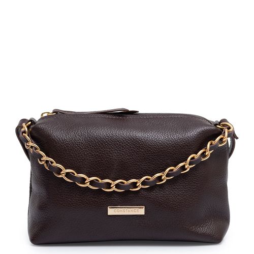 Bolsa Café Detalhe Corrente Couro
