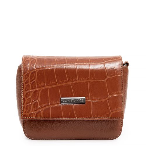 Bolsa Tiracolo Couro Texturizado Caramelo