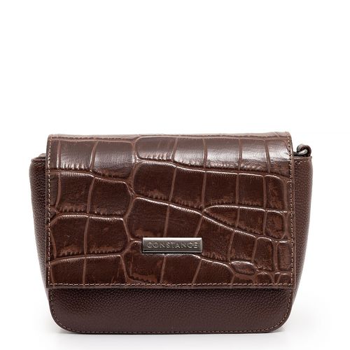 Bolsa Tiracolo Couro Texturizado Café