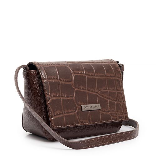 Bolsa Tiracolo Couro Texturizado Café