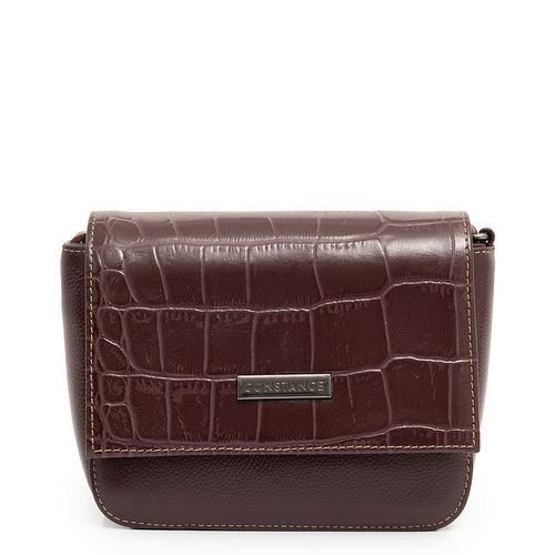 Bolsa Tiracolo Couro Texturizado Bordô