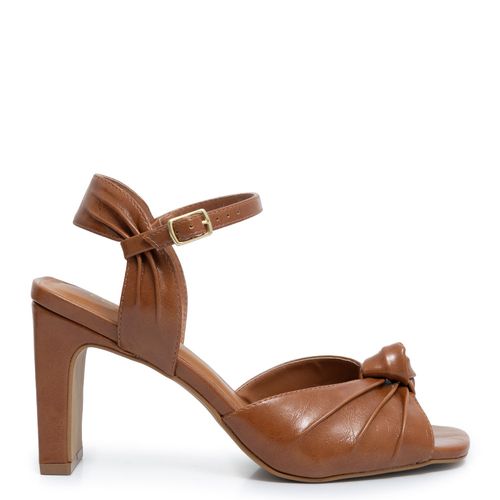 Sandália Caramelo Nó Drapeada