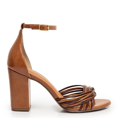 Sandália Caramelo Tiras Multicolor