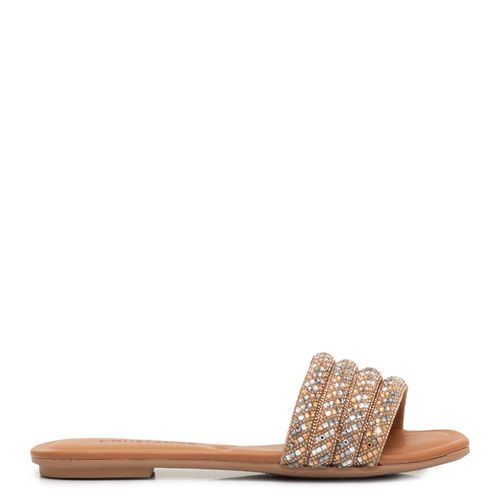 Rasteira Caramelo Tira Strass