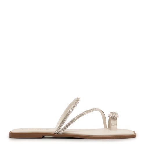 Rasteira Off White Strass