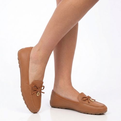 Mocassim Caramelo Laço com Enfeites
