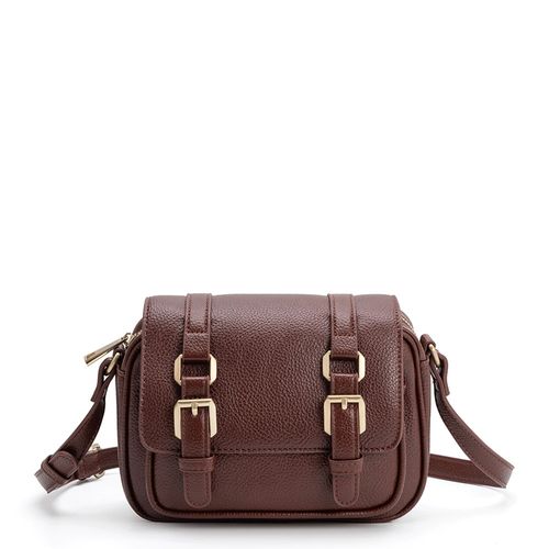 Bolsa Tiracolo Fivelas Marrom