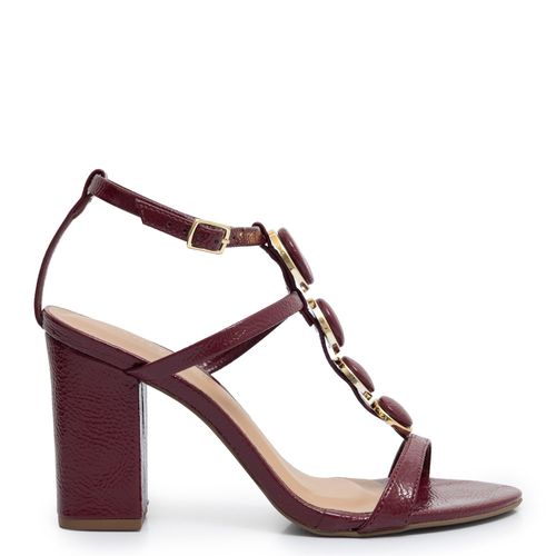 Sandália Bordô Esferas Forradas