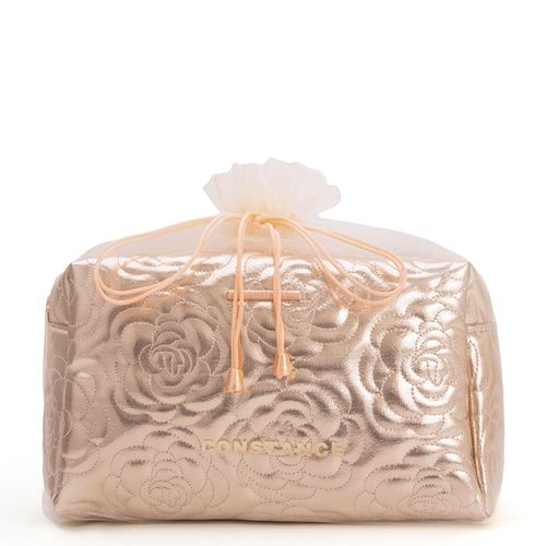 Necessaire Floral Metalizada Rose