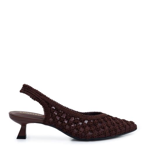 Scarpin Marrom Slingback Trama