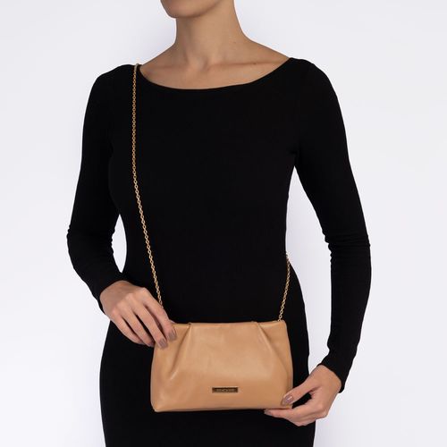 Bolsa Tiracolo Nude Alça Corrente Couro