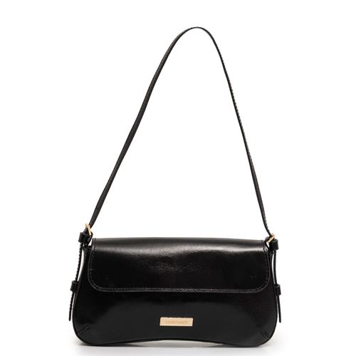Bolsa Preta Baguete Couro