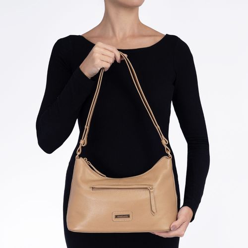 Bolsa Hobo Couro Bege