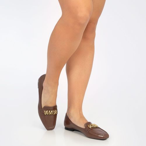 Mocassim Marrom Enfeite Orgânico