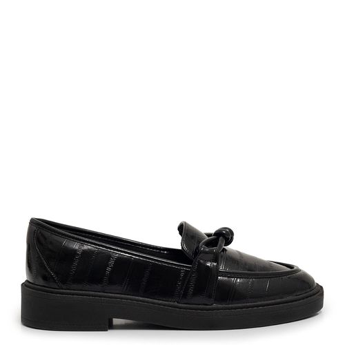 Mocassim Preto Textura Nó