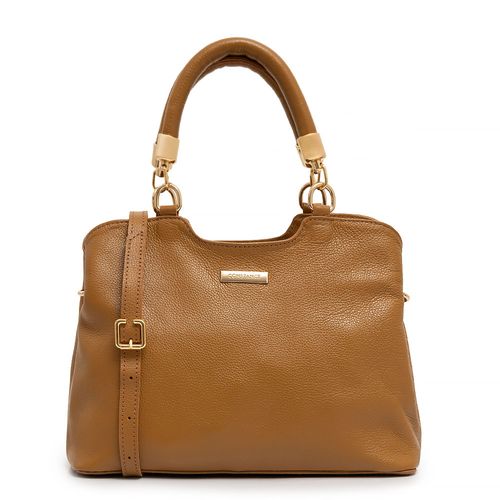 Bolsa Tote Couro Enfeite Caramelo