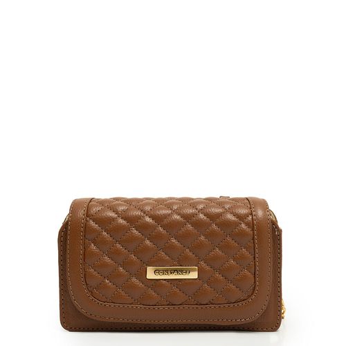 Bolsa Couro Pequena Matelassê Caramelo