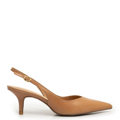 Scarpin Slingback Caramelo Couro