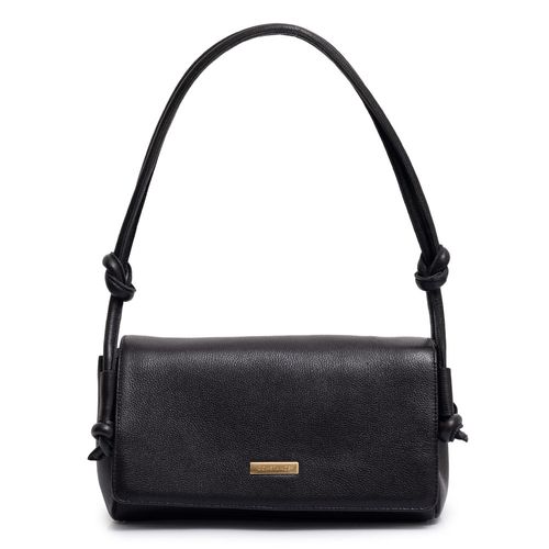 Bolsa Ombro Couro Nó Preta