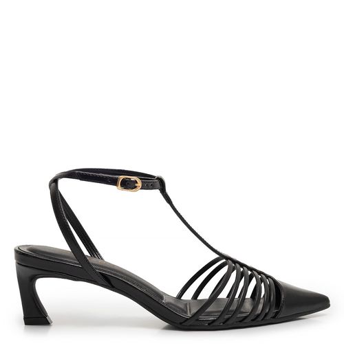Scarpin Preto Slingback Tiras
