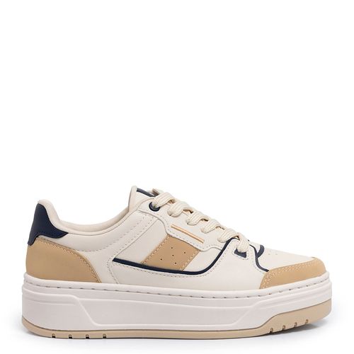 Tênis Off White Recortes Bicolor