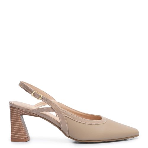 Scarpin Nude Slingback Fachete