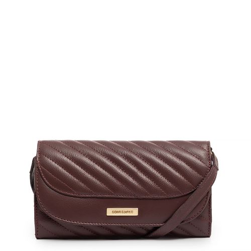 Bolsa Clutch Couro Bordô